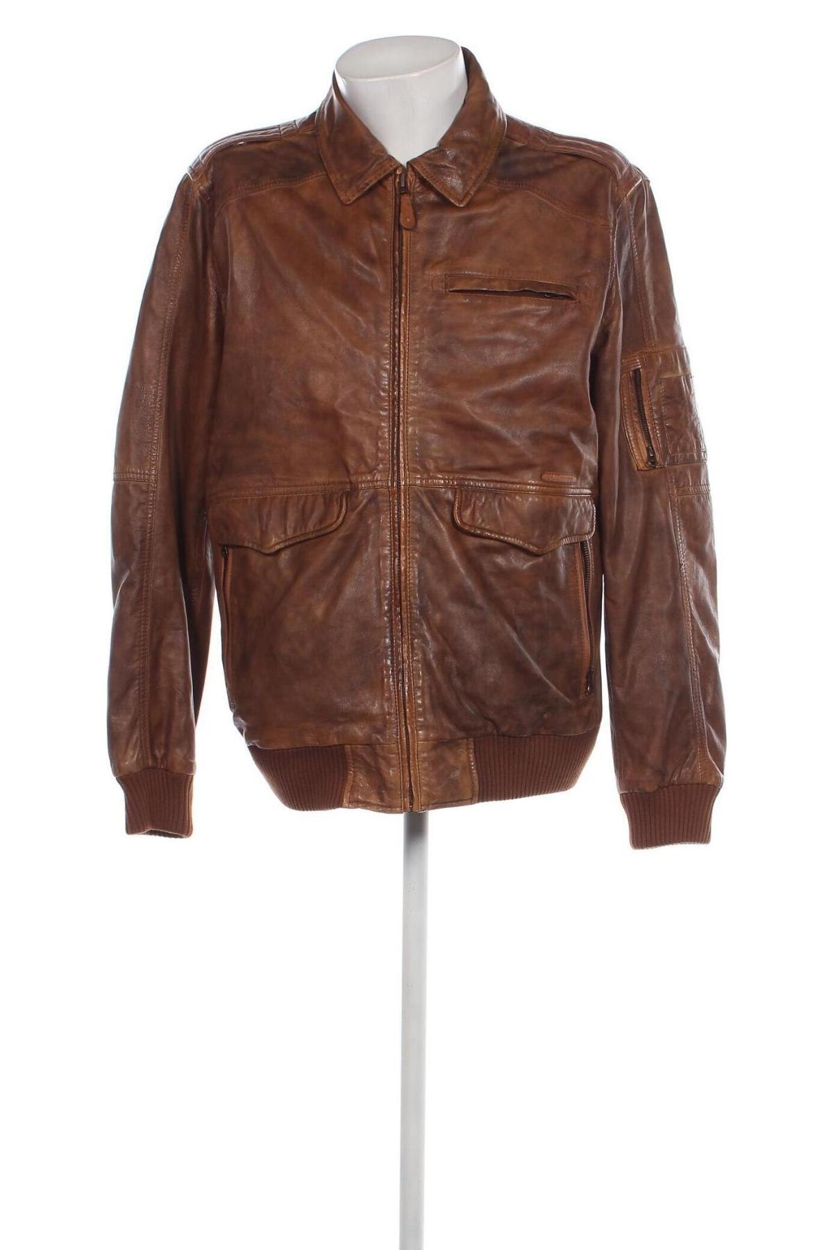 Herren Lederjacke H.E. By Mango, Größe M, Farbe Braun, Preis € 91,30