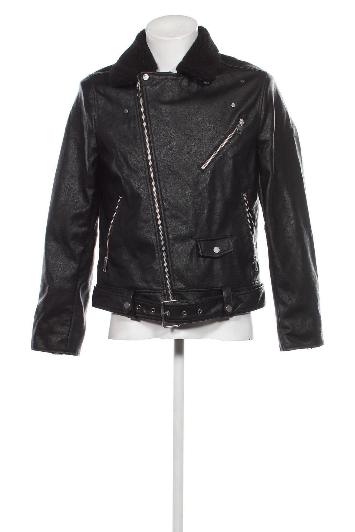 Pánská kožená bunda  H&M, Velikost L, Barva Černá, Cena  664,00 Kč