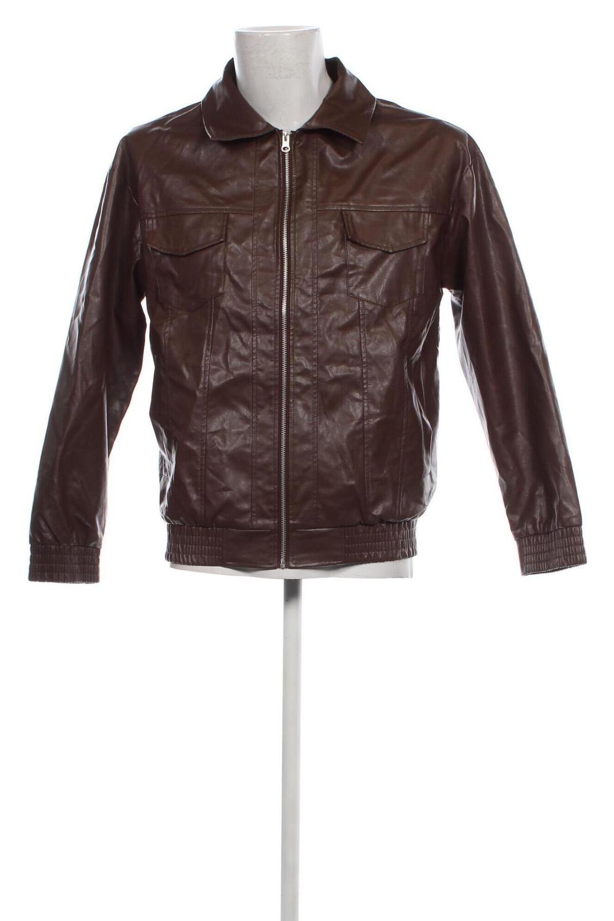 Pánska kožená bunda  SHEIN, Veľkosť S, Farba Hnedá, Cena  20,84 €