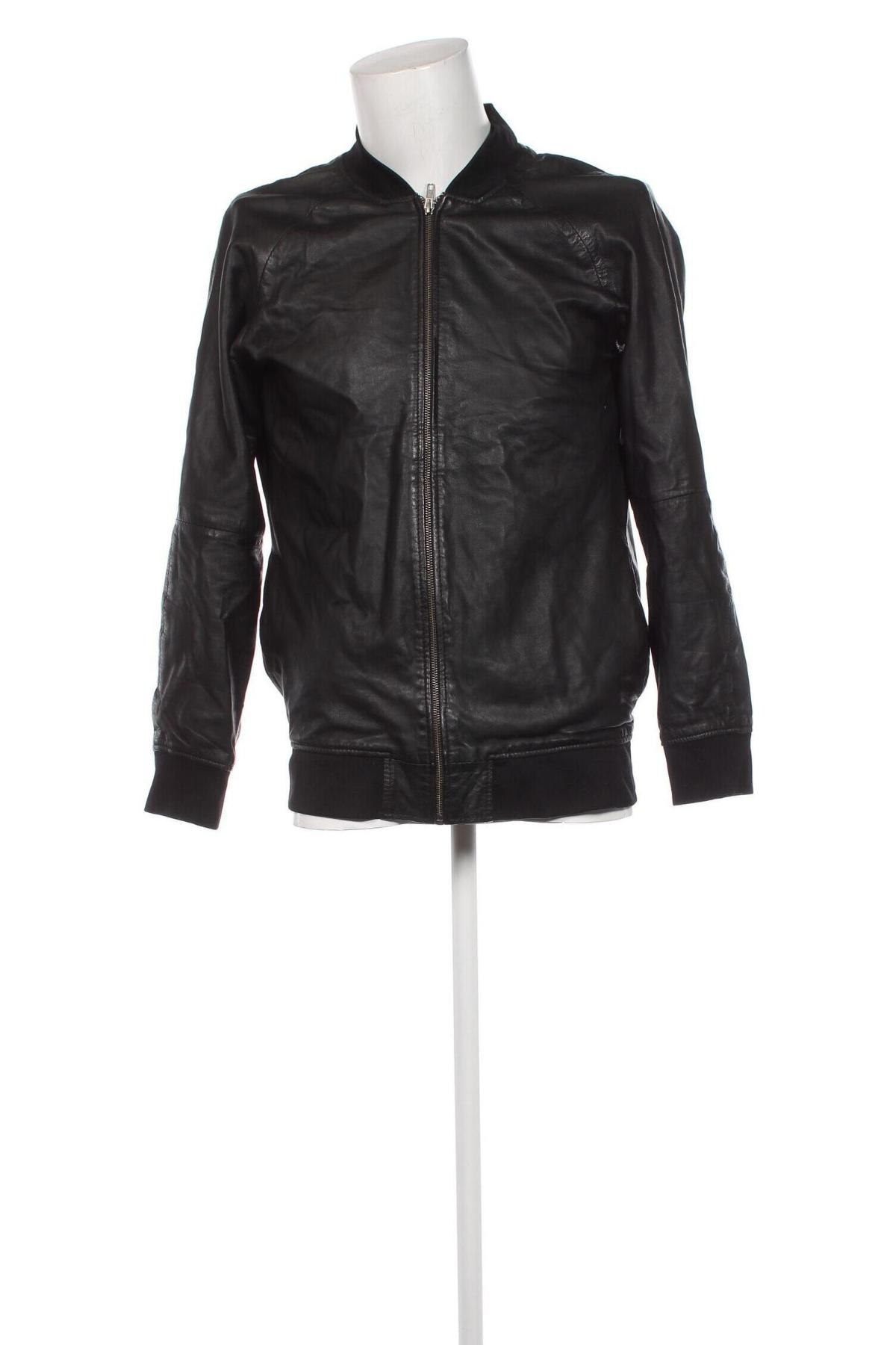 Pánska kožená bunda  Samsoe & Samsoe, Veľkosť L, Farba Čierna, Cena  57,66 €