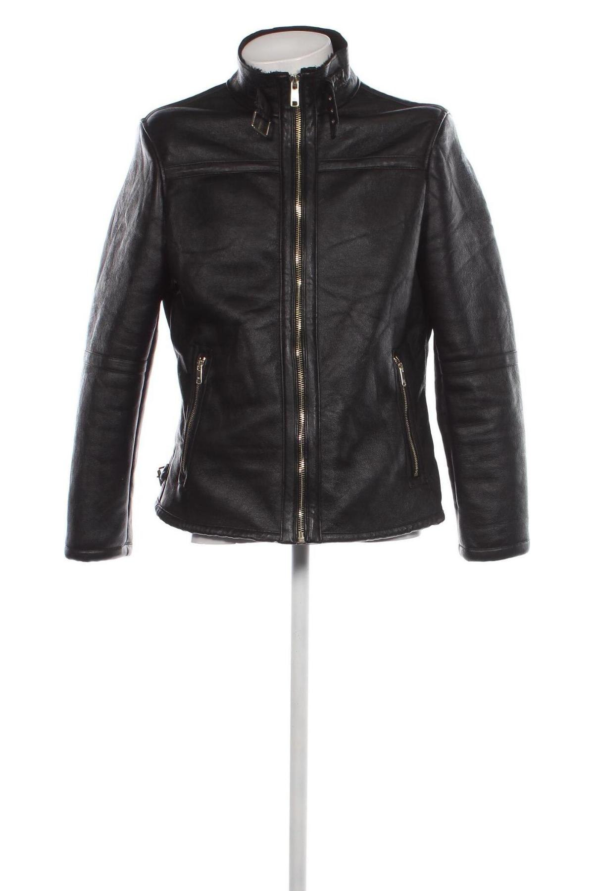 Pánska kožená bunda  Zara Man, Veľkosť M, Farba Čierna, Cena  20,93 €