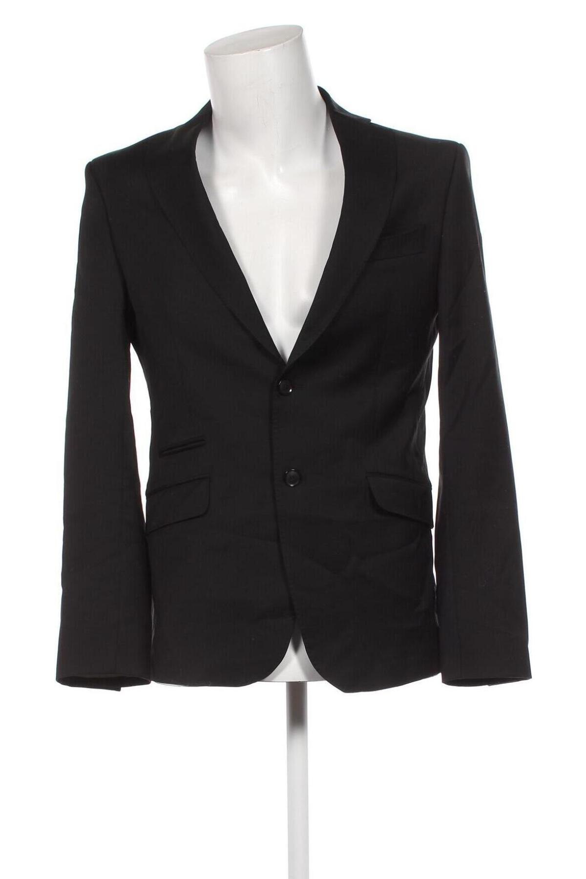 Мъжко сако Zara Man, Размер S, Цвят Черен, Цена 14,30 лв.
