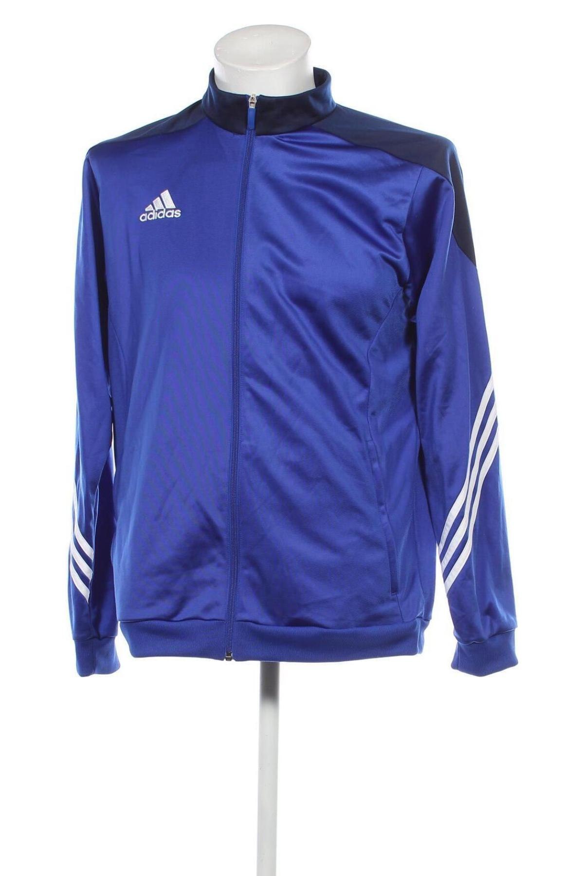 Ανδρική αθλητική ζακέτα Adidas, Μέγεθος L, Χρώμα Μπλέ, Τιμή 25,24 €