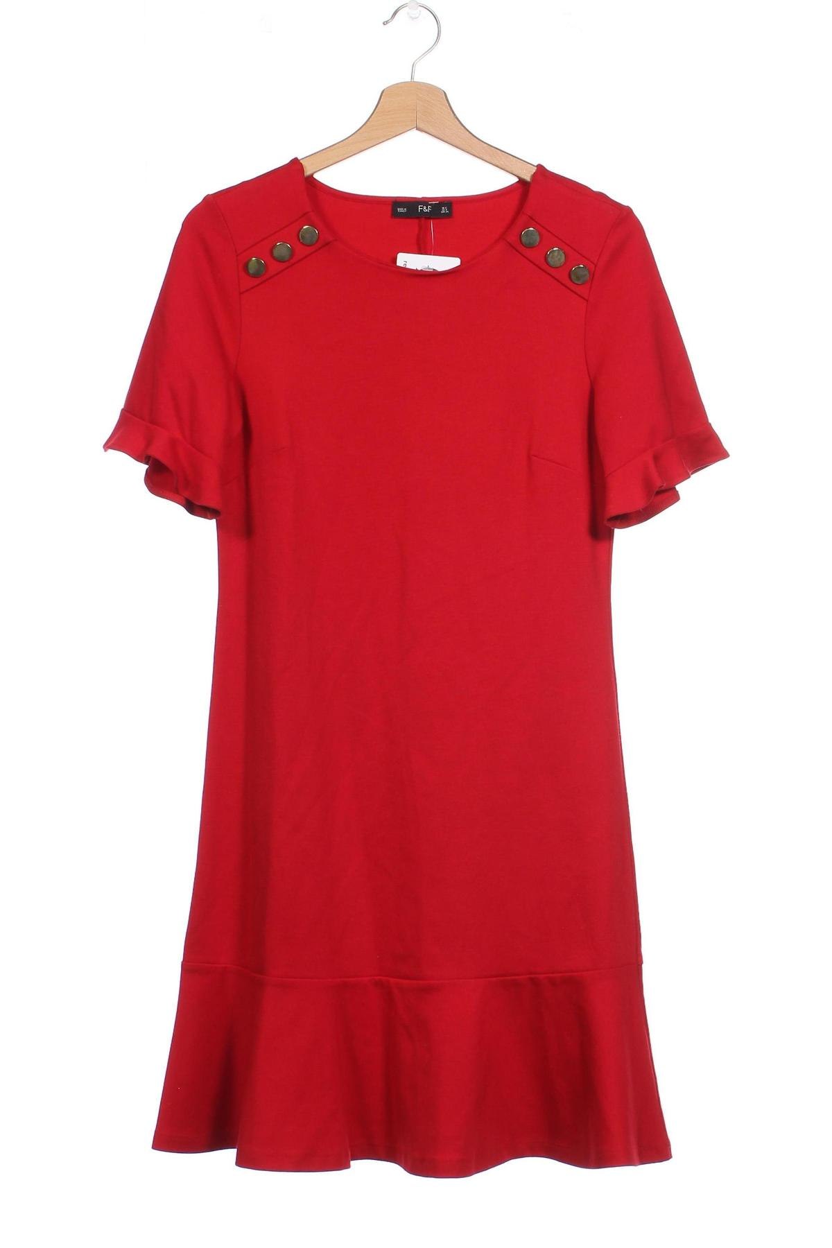 Šaty  F&F, Veľkosť XS, Farba Červená, Cena  7,56 €