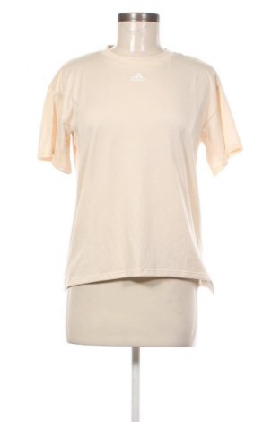 Γυναικείο t-shirt Adidas, Μέγεθος S, Χρώμα Εκρού, Τιμή 17,99 €