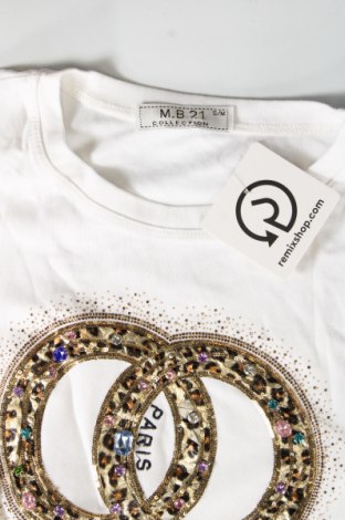 Γυναικείο t-shirt M.b. 21, Μέγεθος S, Χρώμα Λευκό, Τιμή 10,99 €