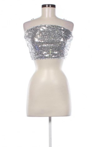 Damski top SHEIN, Rozmiar M, Kolor Srebrzysty, Cena 124,48 zł