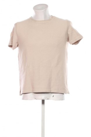 Męski T-shirt Bershka, Rozmiar L, Kolor Beżowy, Cena 44,94 zł
