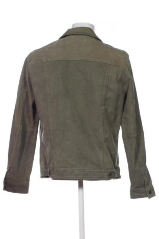 Męska skórzana kurtka Bershka, Rozmiar XL, Kolor Zielony, Cena 458,41 zł