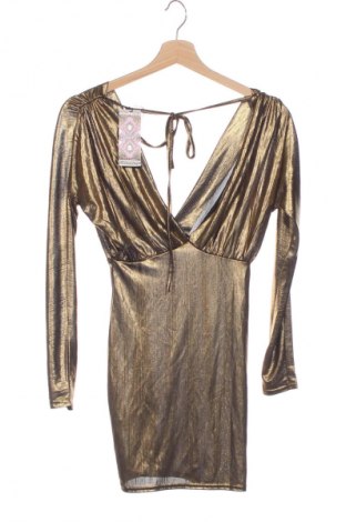 Kleid Boohoo, Größe XXS, Farbe Golden, Preis 28,39 €
