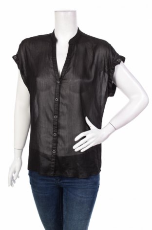 Γυναικείο πουκάμισο Pulz Jeans, Μέγεθος M, Χρώμα Μαύρο, Τιμή 12,37 €