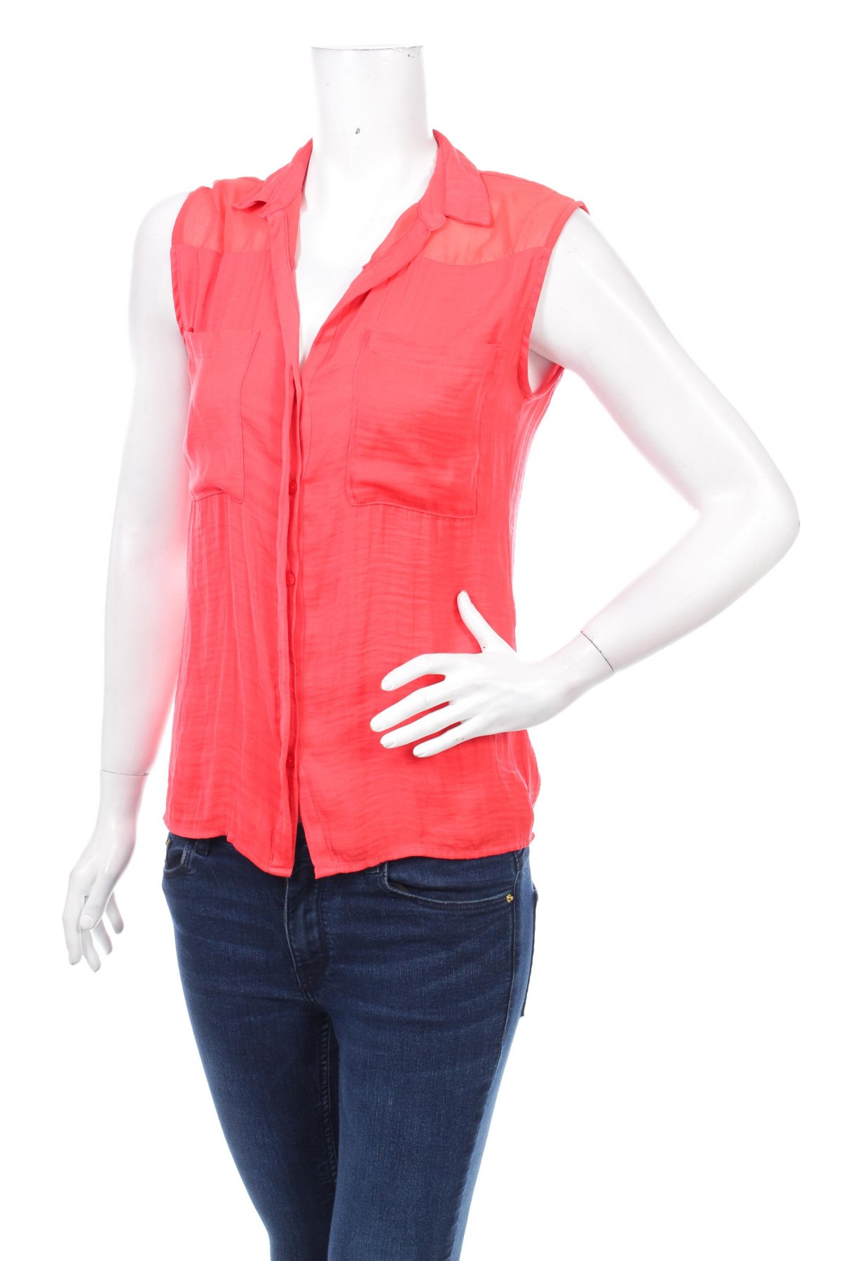 Γυναικείο πουκάμισο Bershka, Μέγεθος S, Χρώμα Κόκκινο, Τιμή 11,86 €