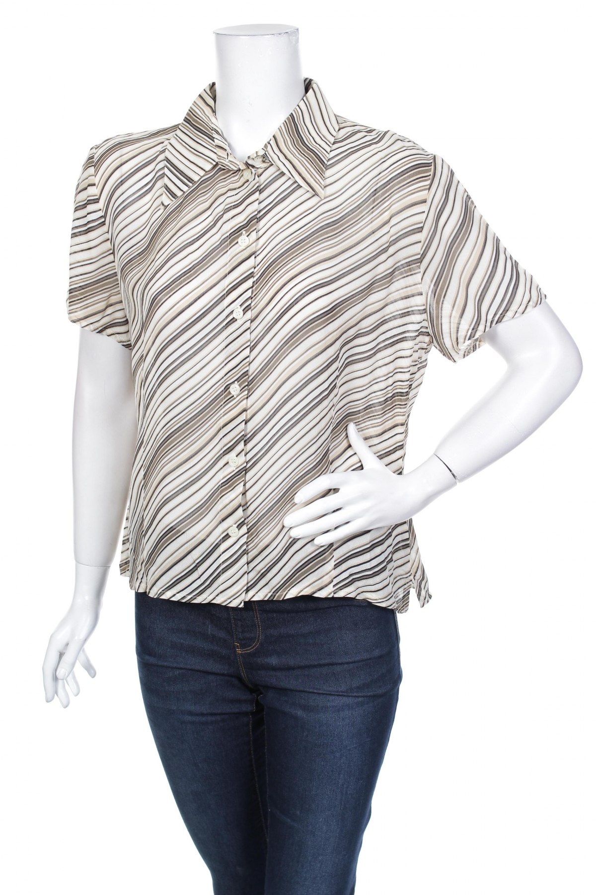 Γυναικείο πουκάμισο Comma,, Μέγεθος L, Χρώμα  Μπέζ, Τιμή 14,85 €