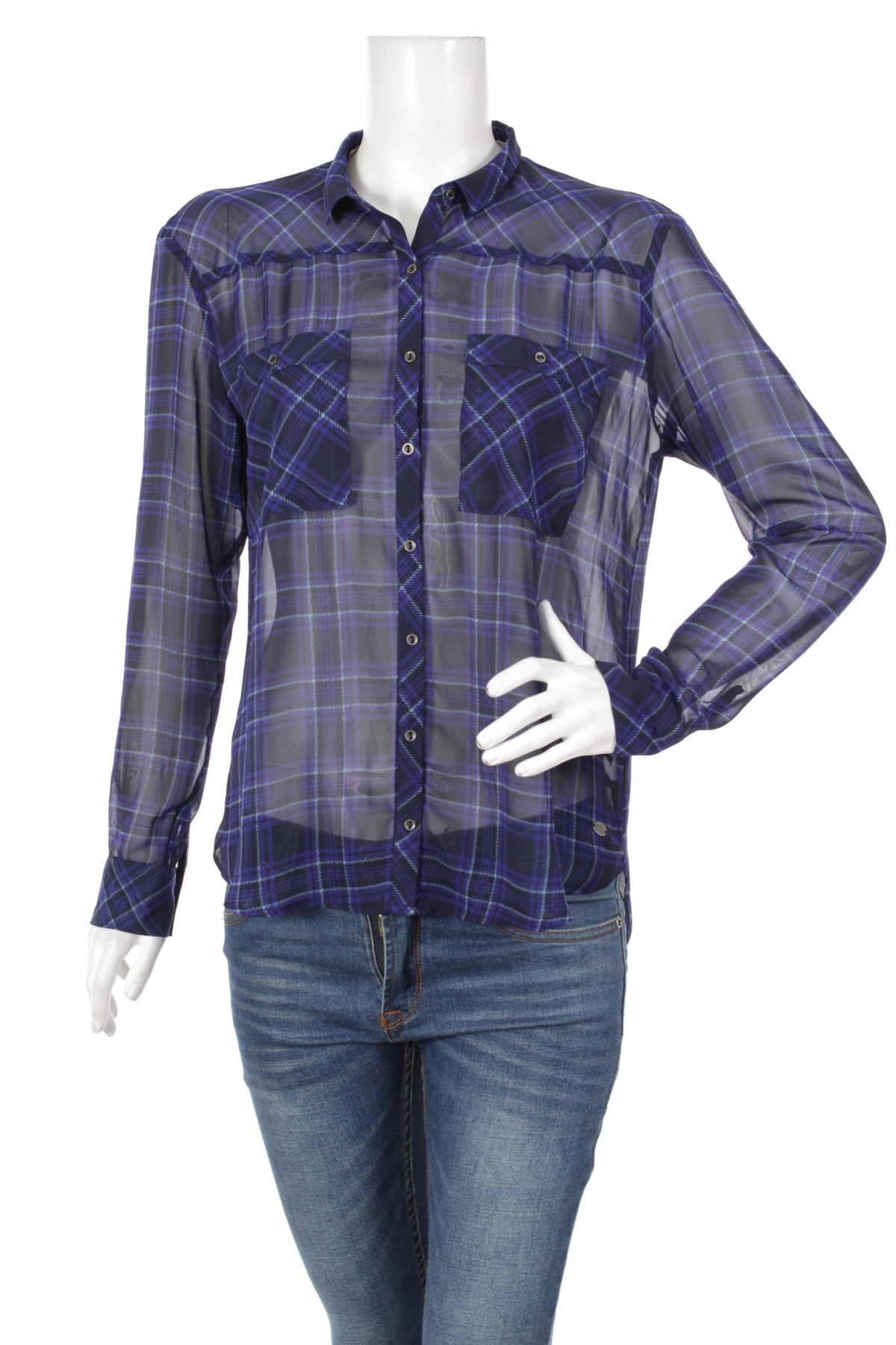 Γυναικείο πουκάμισο Edc By Esprit, Μέγεθος S, Χρώμα Μπλέ, Τιμή 15,46 €