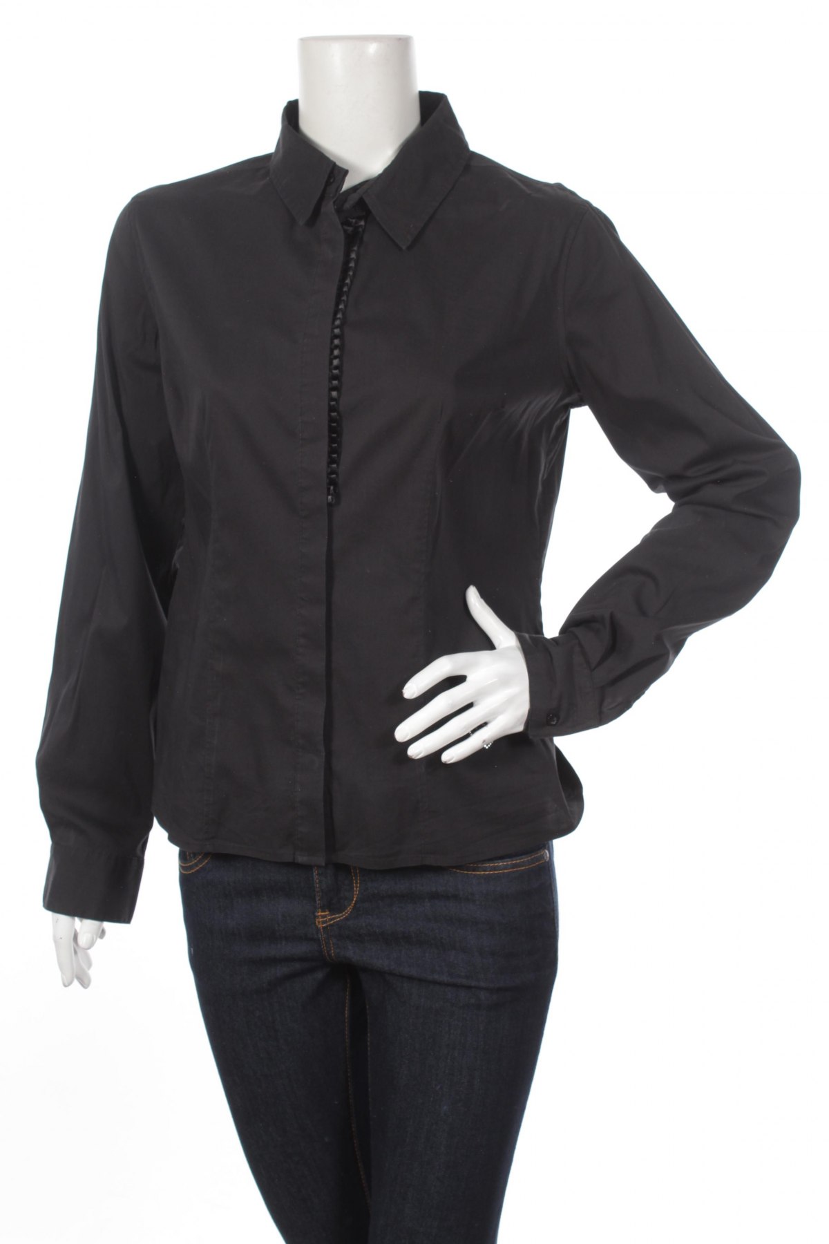 Γυναικείο πουκάμισο Fracomina, Μέγεθος L, Χρώμα Μαύρο, Τιμή 32,16 €