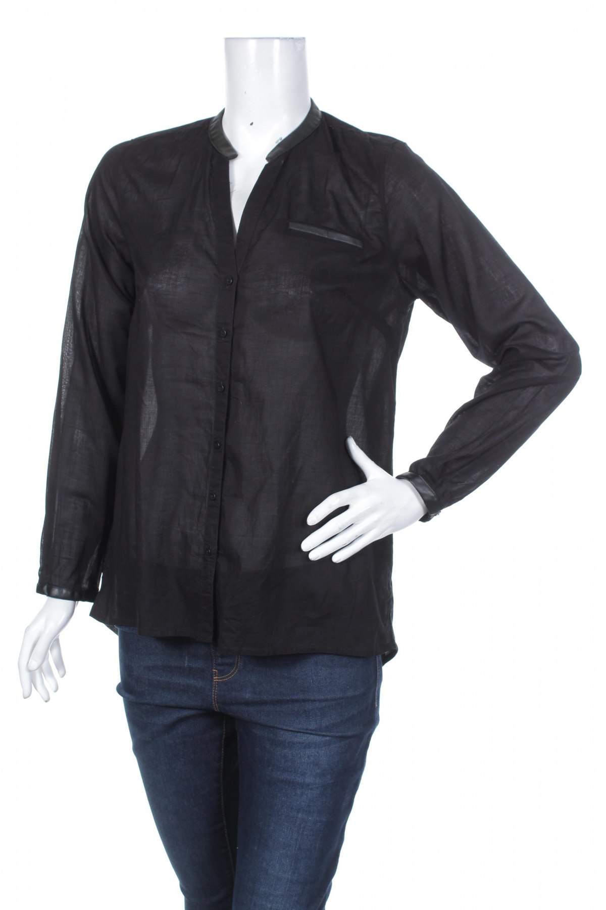 Γυναικείο πουκάμισο Gina, Μέγεθος M, Χρώμα Μαύρο, Τιμή 17,32 €
