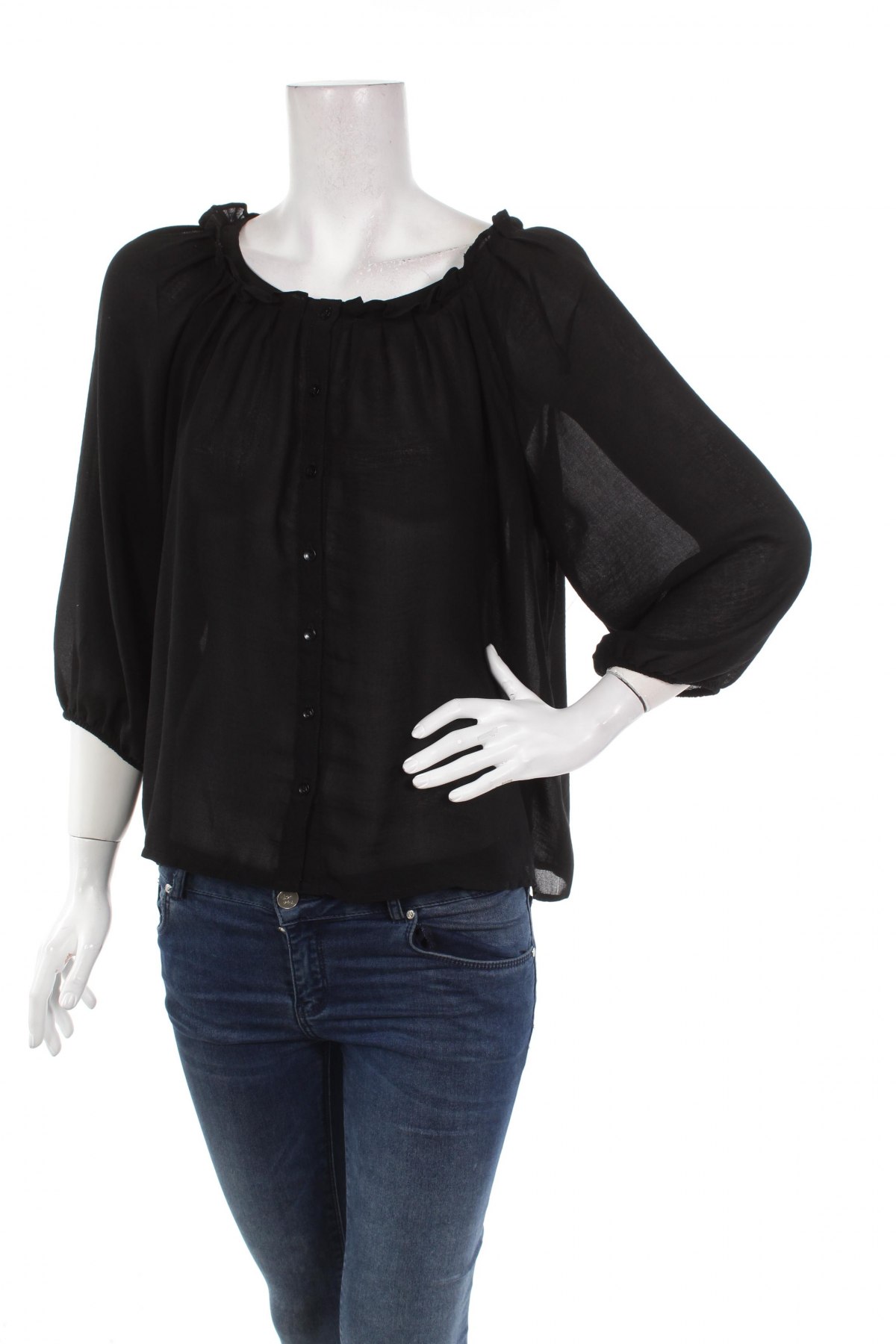 Γυναικείο πουκάμισο H&M, Μέγεθος S, Χρώμα Μαύρο, Τιμή 15,98 €