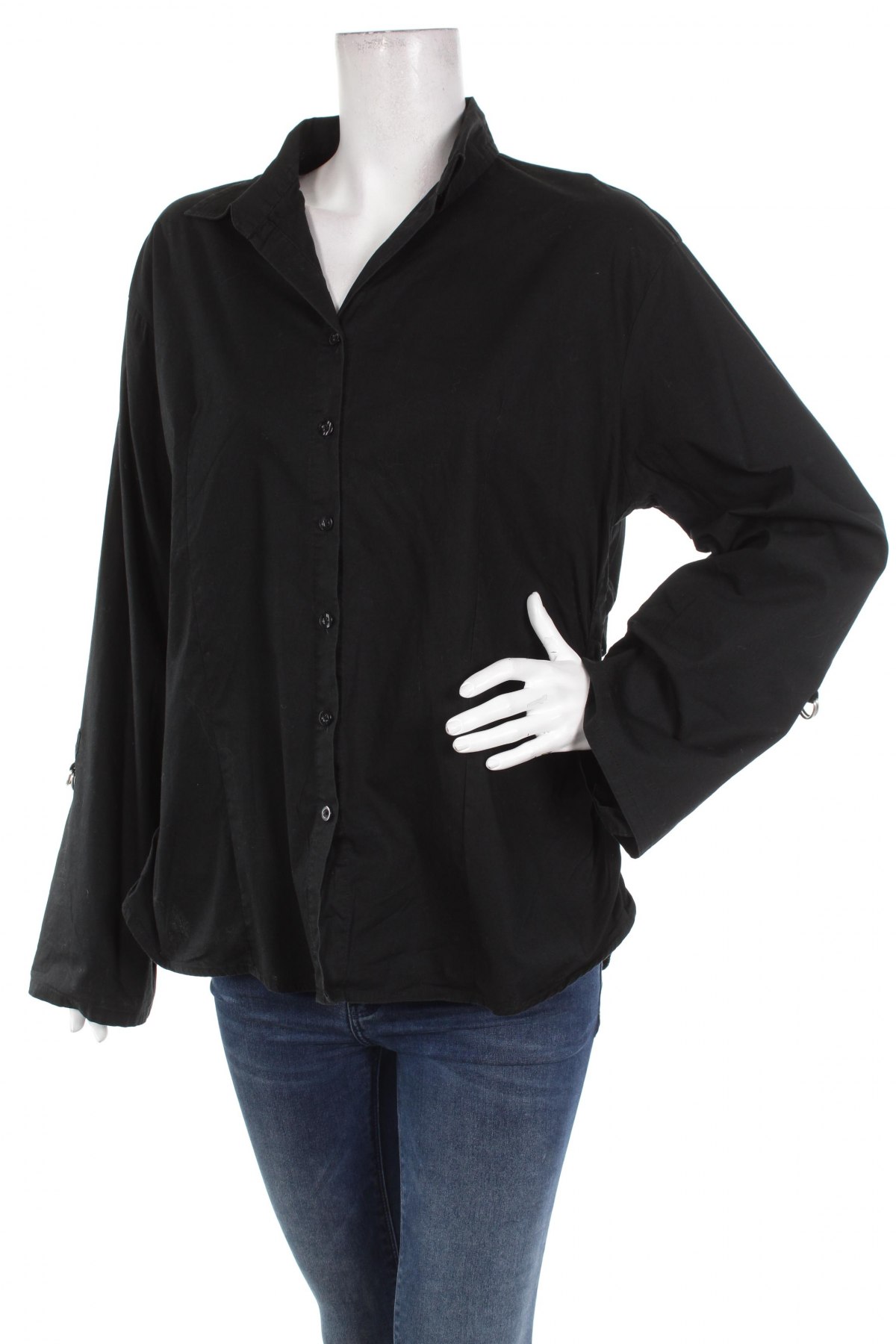 Γυναικείο πουκάμισο X-Mail, Μέγεθος XL, Χρώμα Μαύρο, Τιμή 17,53 €