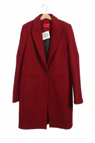 Dámský kabát  Hugo Boss, Velikost XS, Barva Červená, 41% vlna, 35% acetát , 18% polyamide, 6% polyester, Cena  7 272,00 Kč