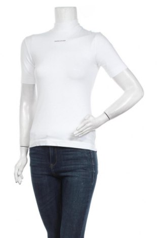 Damen Shirt Calvin Klein Jeans, Größe S, Farbe Weiß, 95% Baumwolle, 5% Elastan, Preis 39,36 €