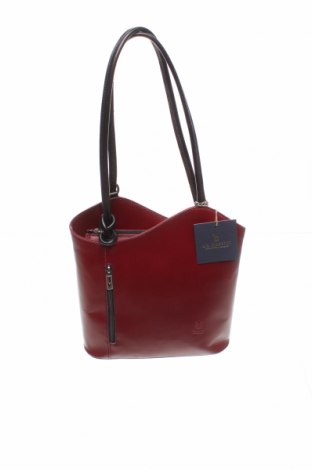Дамска чанта Lia Biassoni, Цвят Червен, Естествена кожа, Цена 155,60 лв.