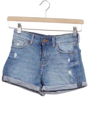 Pantaloni scurți de femei Bershka, Mărime XXS, Culoare Albastru, 99% bumbac, 1% elastan, Preț 85,53 Lei