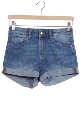 Pantaloni scurți de femei H&M, Mărime XS, Culoare Albastru, 79% bumbac, 19% poliester, 2% elastan, Preț 85,53 Lei