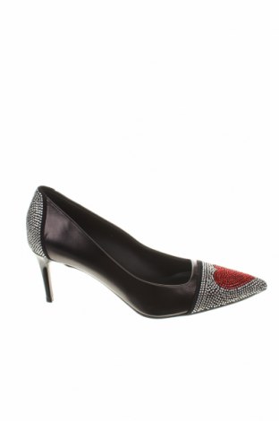 Дамски обувки Love Moschino, Размер 37, Цвят Черен, Естествена кожа, текстил, Цена 283,62 лв.