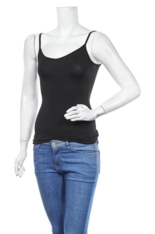 Damska koszulka na ramiączkach Camaieu, Rozmiar XS, Kolor Czarny, 92% poliamid, 8% elastyna, Cena 56,43 zł