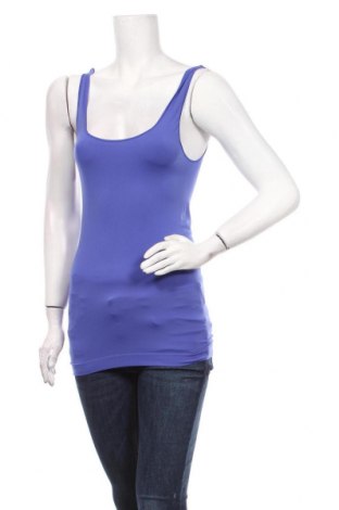 Damska koszulka na ramiączkach Hema, Rozmiar L, Kolor Niebieski, 93% poliamid, 7% elastyna, Cena 67,17 zł