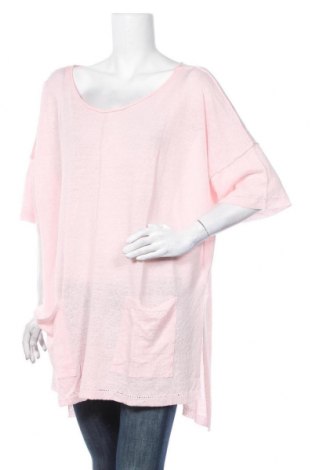 Дамски пуловер Sheego, Размер XXL, Цвят Розов, 90% лен, 10% полиамид, Цена 64,35 лв.