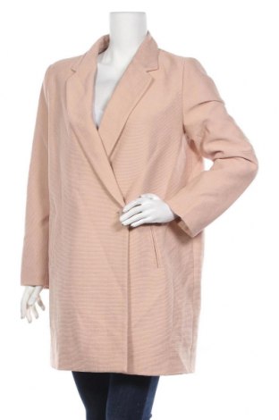 Дамско палто Zara, Размер L, Цвят Розов, 92% вискоза, 8% полиамид, Цена 58,90 лв.