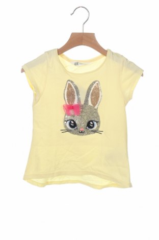 Dziecięcy T-shirt H&M, Rozmiar 2-3y/ 98-104 cm, Kolor Żółty, Bawełna, Cena 83,16 zł