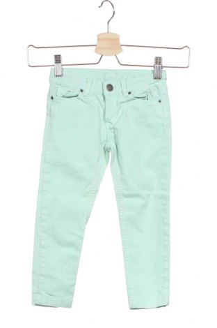 Детски дънки Zara Kids, Размер 2-3y/ 98-104 см, Цвят Зелен, 98% памук, 2% еластан, Цена 37,80 лв.