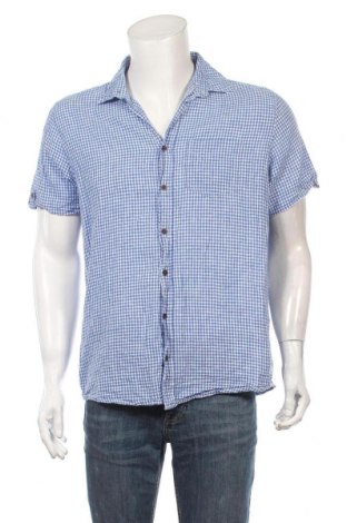 Ανδρικό πουκάμισο Dressmann, Μέγεθος L, Χρώμα Μπλέ, 55% λινό, 45% βαμβάκι, Τιμή 6,24 €