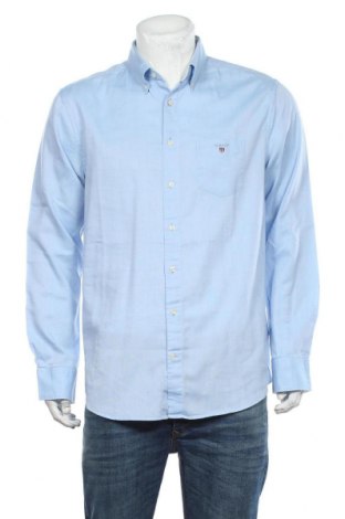 Мъжка риза Gant, Размер L, Цвят Син, 69% памук, 31% полиестер, Цена 42,00 лв.