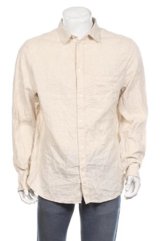 Ανδρικό πουκάμισο H&M, Μέγεθος XL, Χρώμα  Μπέζ, 52% λινό, 48% βαμβάκι, Τιμή 16,89 €
