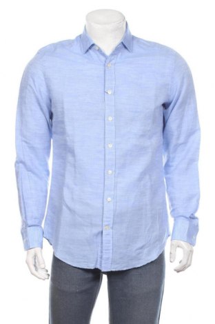 Мъжка риза Hackett, Размер M, Цвят Син, 61% лен, 39% памук, Цена 189,07 лв.
