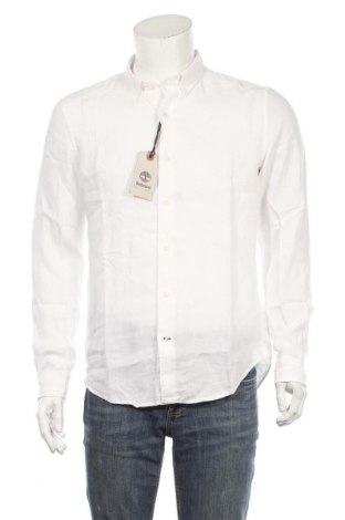 Męska koszula Timberland, Rozmiar M, Kolor Biały, 100% len, Cena 288,99 zł