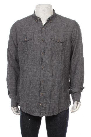 Herrenhemd Trendyol, Größe L, Farbe Grau, 60% Leinen, 40% Baumwolle, Preis 11,74 €