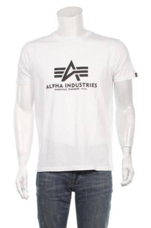Мъжка тениска Alpha Industries, Размер M, Цвят Бял, Памук, Цена 48,30 лв.