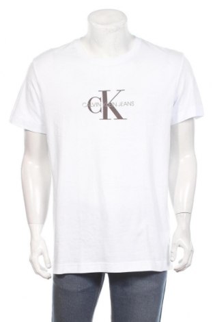 Herren T-Shirt Calvin Klein, Größe XL, Farbe Weiß, Baumwolle, Preis 29,09 €