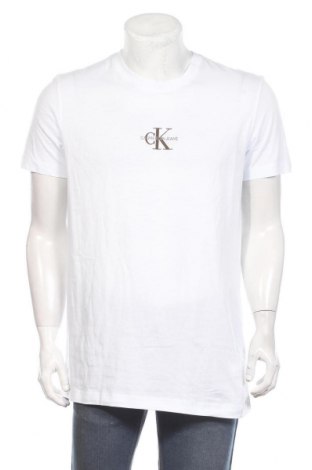 Herren T-Shirt Calvin Klein Jeans, Größe XXL, Farbe Weiß, Baumwolle, Preis 38,08 €