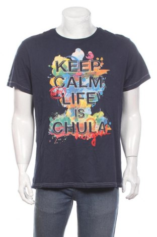 Męski T-shirt Desigual, Rozmiar XL, Kolor Niebieski, Bawełna, Cena 102,35 zł