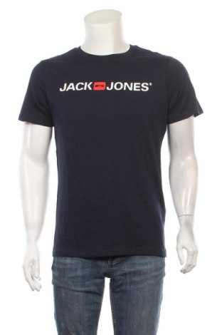 Мъжка тениска Jack & Jones, Размер L, Цвят Син, Памук, Цена 34,30 лв.