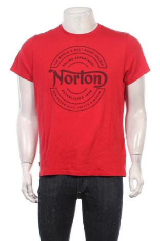 Мъжка тениска Norton, Размер L, Цвят Червен, Памук, Цена 46,72 лв.