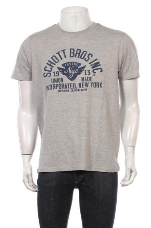 Ανδρικό t-shirt Schott, Μέγεθος L, Χρώμα Γκρί, Βαμβάκι, Τιμή 16,29 €
