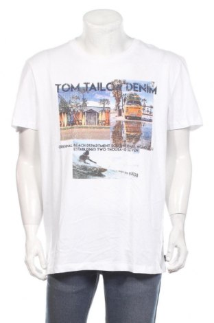 Мъжка тениска Tom Tailor, Размер XXL, Цвят Бял, Памук, Цена 35,77 лв.
