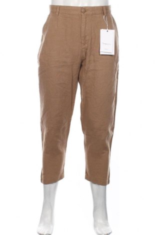 Мъжки панталон Knowledge Cotton Apparel, Размер L, Цвят Кафяв, Лен, Цена 66,15 лв.