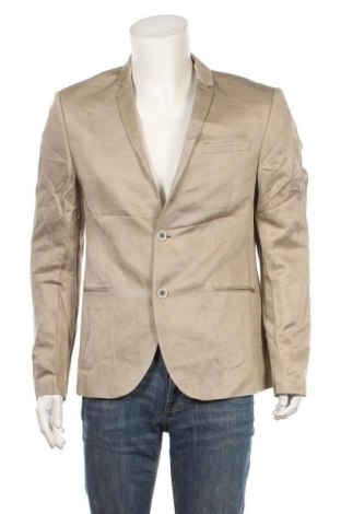 Ανδρικό σακάκι Zara Man, Μέγεθος L, Χρώμα  Μπέζ, 56% lyocell, 44% λινό, Τιμή 27,28 €